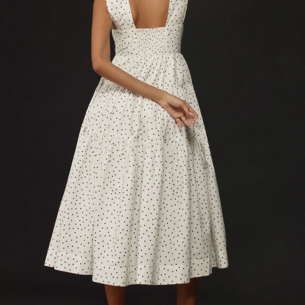 Helena Squareneck Midi Dress - Polka Dots - Picture 2 of 7
